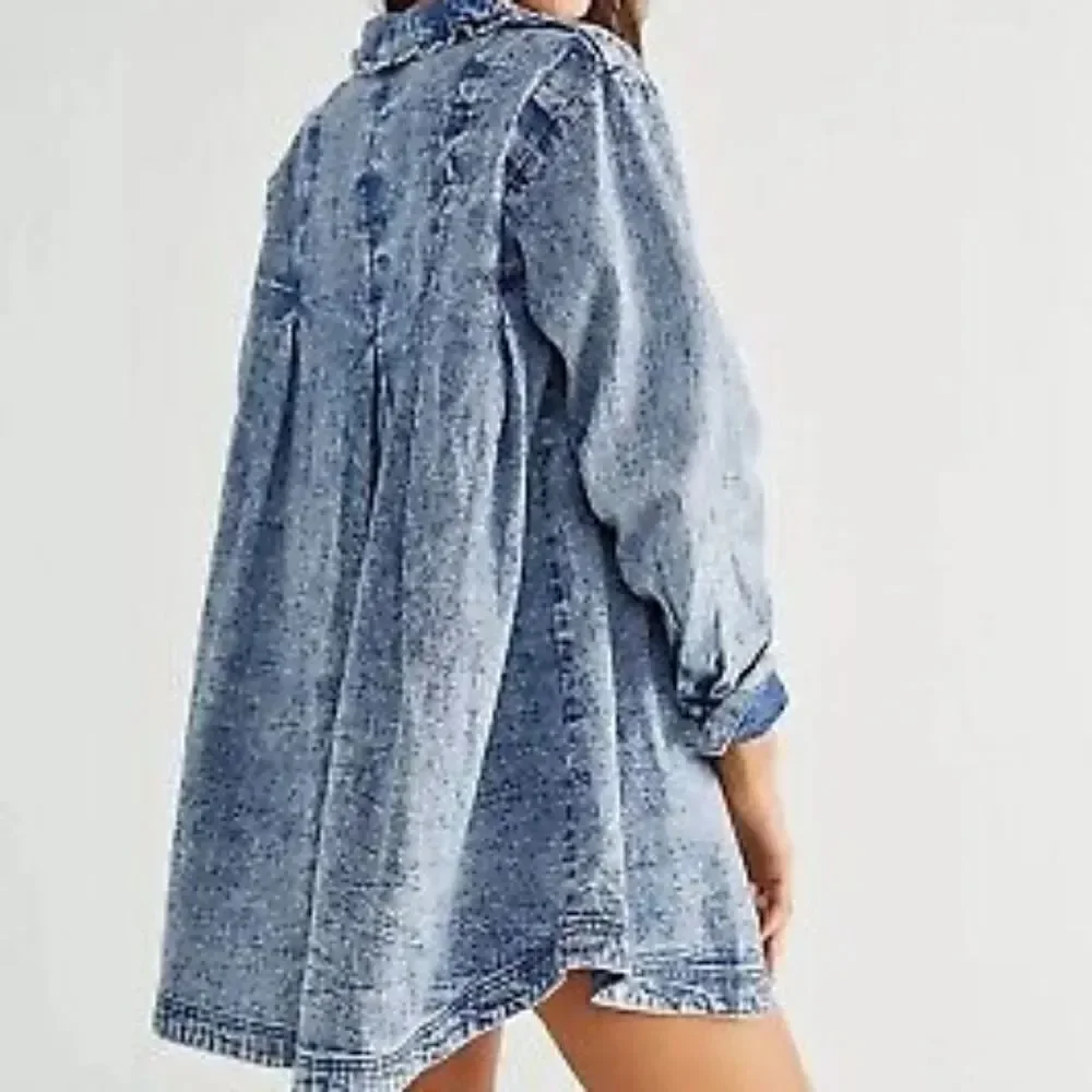 Free peopleCharlie Denim Bd Top in Lightest Indigo XS